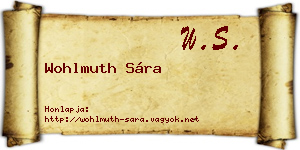 Wohlmuth Sára névjegykártya