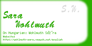 sara wohlmuth business card